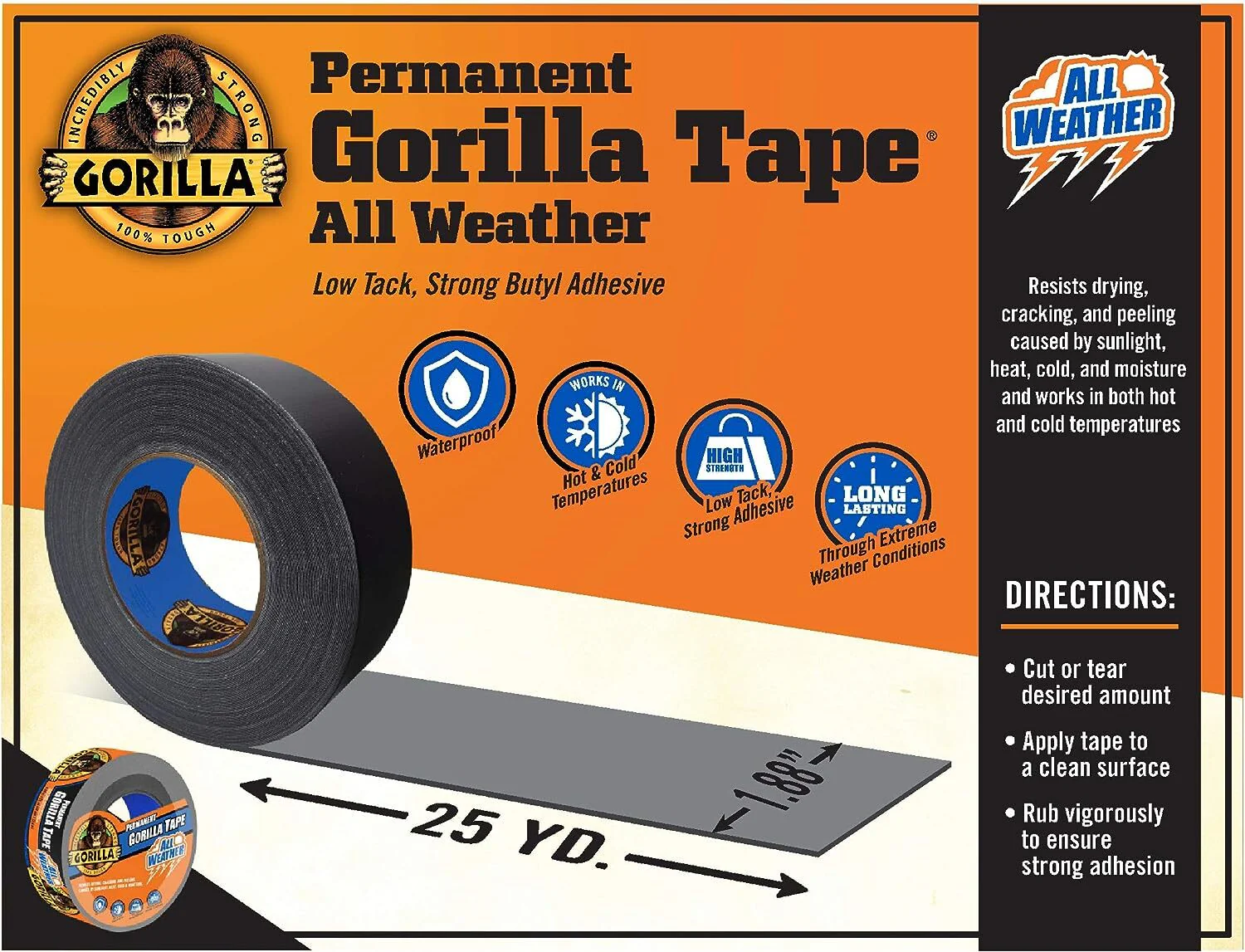 Gorilla Super Strong Waterproof All Weather Tape 48mm x 22.8m - Image 4